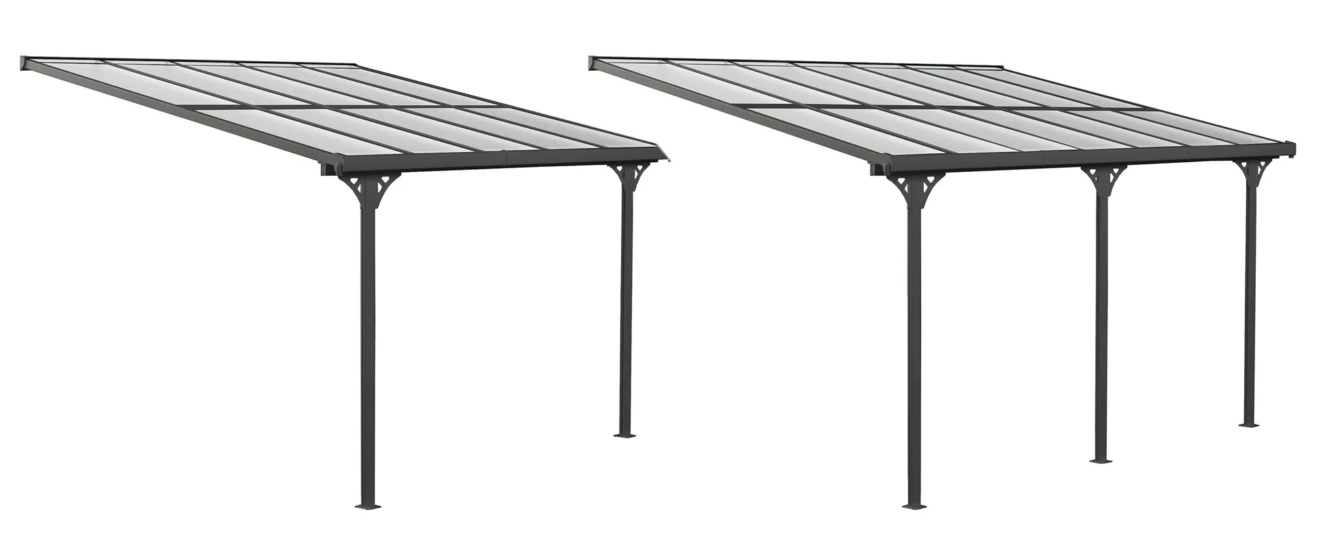"Zadaszenie tarasu Bruce 556, 556×300×270 cm, czarne – aluminium z dachem poliwęglanowym image"