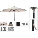 NL Parasol Solar - Ø 270 cm Aluminium - with LED lighting - Taupe