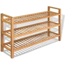 Shoe rack with 3 shelves 100x27x59.5 cm solid oak