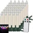 LED Christmas tree candles set of 30 with remote control multicolor