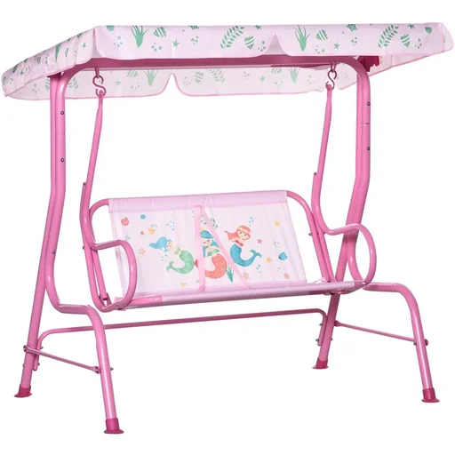 "Children's swing - with roof - pink - 110 x 74 x 113 cm image"