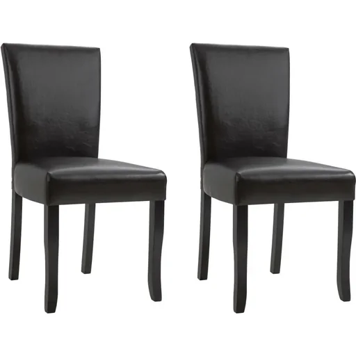 "Dining room chairs 2-seater faux leather dark brown image"