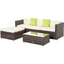 Garden furniture lounge set 5-piece with side table rattan look
