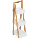 Bathroom shelf, stair shelf, 3 levels, white, L21 x W30 x H81 cm