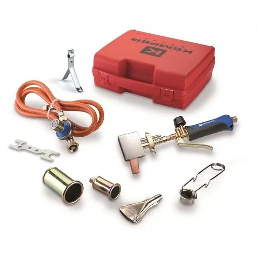 "Gas hand soldering iron, gutter masset and gas burner 3-in-1 - 9-piece set image"