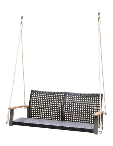 "Hanging bench CUNEO, brown, armrest acacia FSC 100%, oiled image"