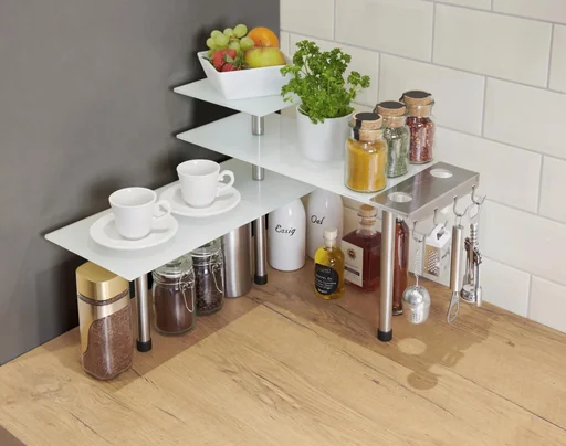 "Glass corner shelf "Coffee Bar" image"