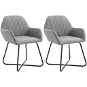 Dining room chairs 2 pieces fabric light grey