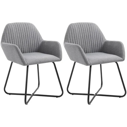 "Dining room chairs 2 pieces fabric light grey image"