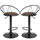 Set of 2 bar stools, swivel chairs, bar stools, work stools, office stools, adjustable height, 360° swivel with non-slip rubber