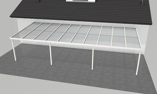 "Patio roof Premium, white, 10140 x 4060 mm - Polycarbonate multi-wall sheets 16 mm, bronze image"