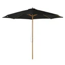Parasol wood 300 cm wooden parasol garden parasol balcony parasol bamboo black