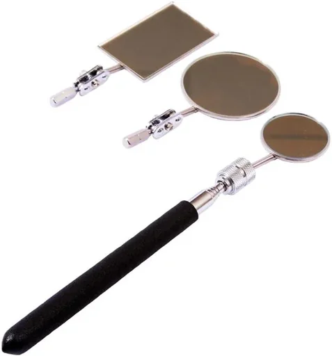 "Car inspection mirror, 4-part, image"