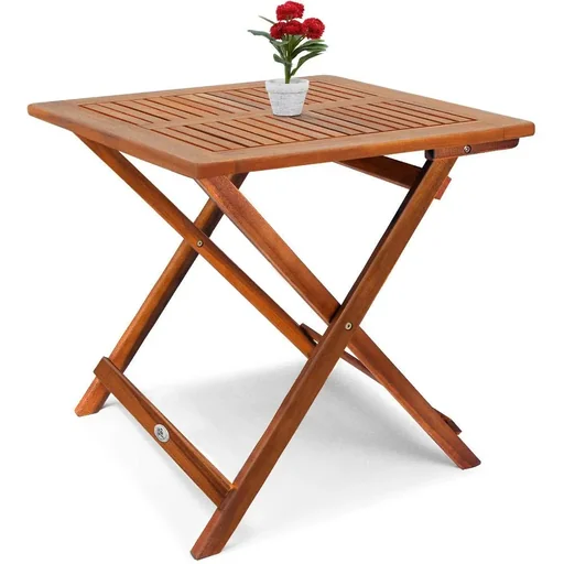 "Side table - bistro table - acacia wood - 70x70x73cm - foldable image"