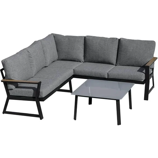 "Garden Lounge Set - 3 Pieces - Grey image"