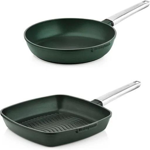 "Performance Series Cookware Set - Grill Pan 28 cm + Frying Pan 28 cm - Green image"
