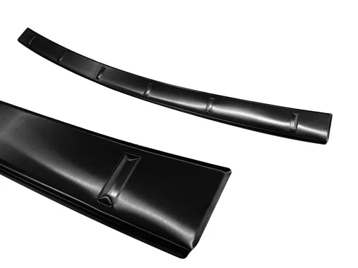 "Stainless steel loading sill protector, Mercedes GLE II V167, 2019> - graphite/black line. OEM quality, brushed. image"