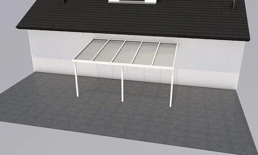 "Patio roof Premium, white, 5100 x 3060 mm - Polycarbonate multi-wall sheets 16 mm, opal image"