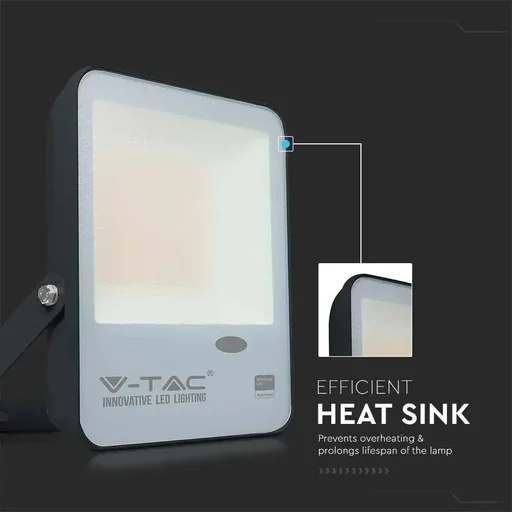 "VT-37S LED floodlight with day/night sensor - 30 W - 3000 Lm - 3000K - black image"