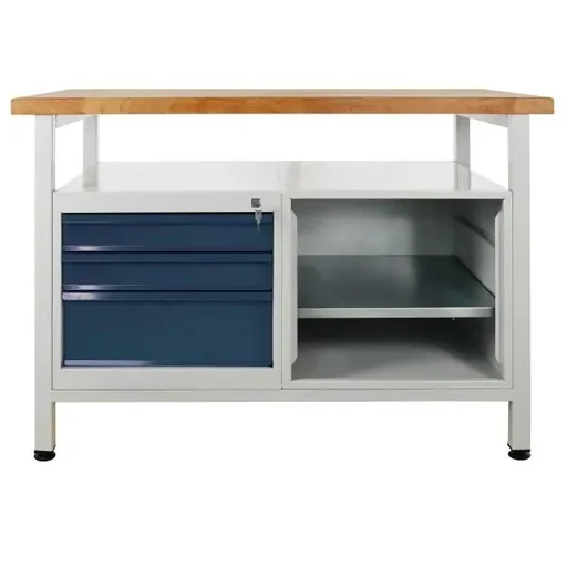 "Workbench "Premium" 3 drawers, 1 shelf, L1200xW600xH840mm image"