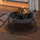 Fire bowl with spark guard black