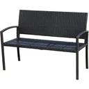 Polyrattan garden bench 2-seater steel black