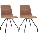 Dining room chairs 2-seater faux leather brown