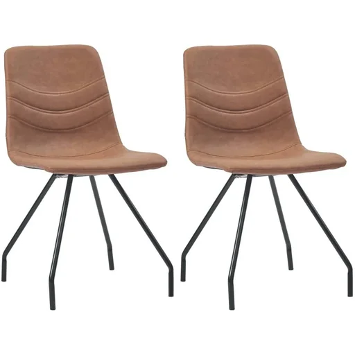 "Dining room chairs 2-seater faux leather brown image"