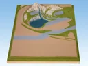 Attachment left - 69 x 100 cm, approx. 16 cm high, N, Z gauge, colored and grassed, on wooden frame