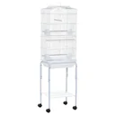 Bird cage with feeding container Wooden swing Aviary with doors Wooden bars Birdcage with storage basket for small birds