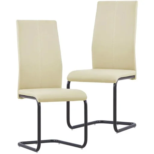 "Dining chairs 2-seater faux leather cappuccino image"