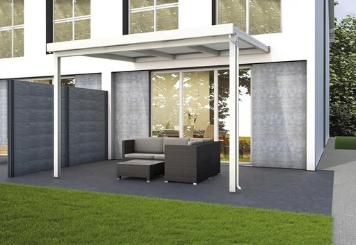 "Patio roof Premium, white, 3094 x 3060 mm - Polycarbonate multi-wall sheets 16 mm, opal image"