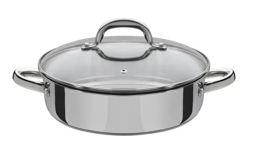 "Frying and serving pan with glass lid "Montreal", stainless steel, 24 cm, 2.8 liters image"