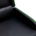 Massage chair adjustable faux leather black and green