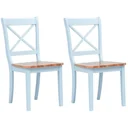 Dining chairs (2 pieces) made of solid rubberwood, grey