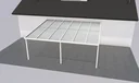 Patio roof Premium, white, 6110 x 5060 mm - Acrylic multi-wall sheets 16 mm, bronze