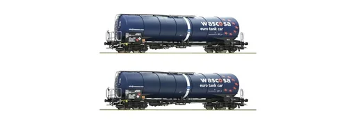 "Set of two 4-axle tank wagons, type Zacns, of the Wascosa image"