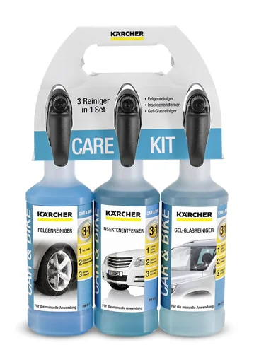 "Care Kit, rim cleaner, glass cleaner and insect remover 500 ml each image"