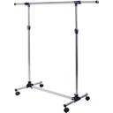 Coat rack stainless steel clothes rack rollable width and height adjustable