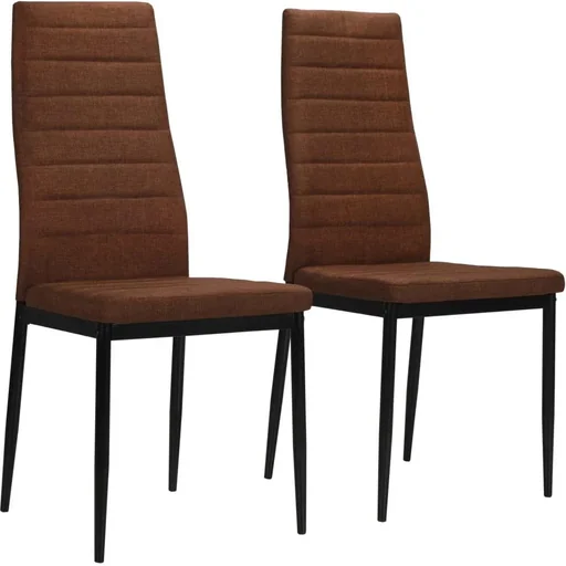 "Dining room chairs 2 pieces fabric brown image"