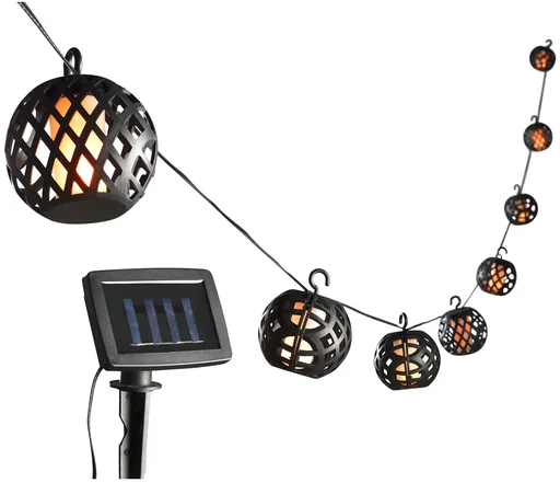 "Solar LED fairy lights with realistic flame effect image"