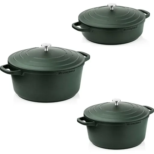 "Performance Series Pots & Pans - Frying Pan 28 cm + Frying Pan 28 cm + Frying Pan 24 cm - Green image"