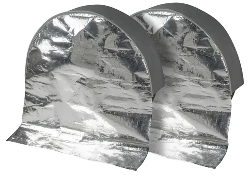 "Thermal wheel cover protects against UV rays and weather influences. Aluminum cover for 15 to 17 inch tires up to 195mm wide. image"