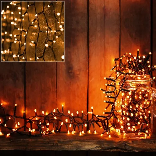 "Christmas fairy lights warm white 6m timer image"
