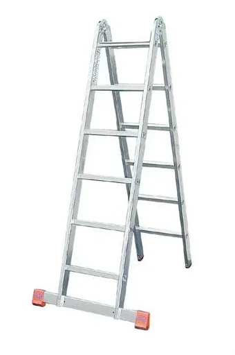 "Jointed double ladder aluminum 2 x 6 rung ladder image"