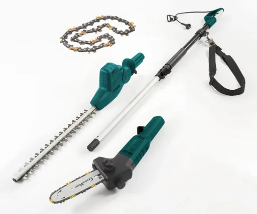 "3 in 1 Electric Multi-Tool "GM EMT 500/7" with telescopic handle and carrying strap + saw chain Titan 3/8" LP 1.3-36 image"
