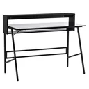Computer desk with two shelves modern gaming table with tempered glass top home office adjustable feet