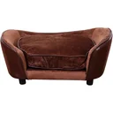 Dog mat, dog bed, dog sofa with cushion, back pocket, coffee brown