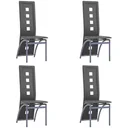 Dining room chairs 4-seater faux leather grey