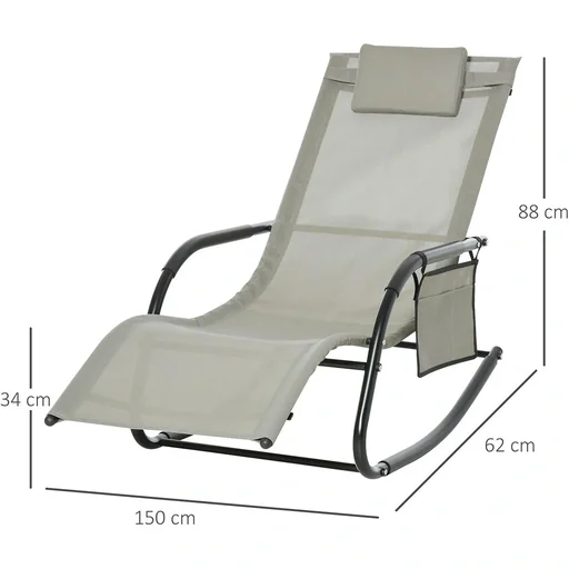 "Rocking chair breathable mesh fabric light grey image"